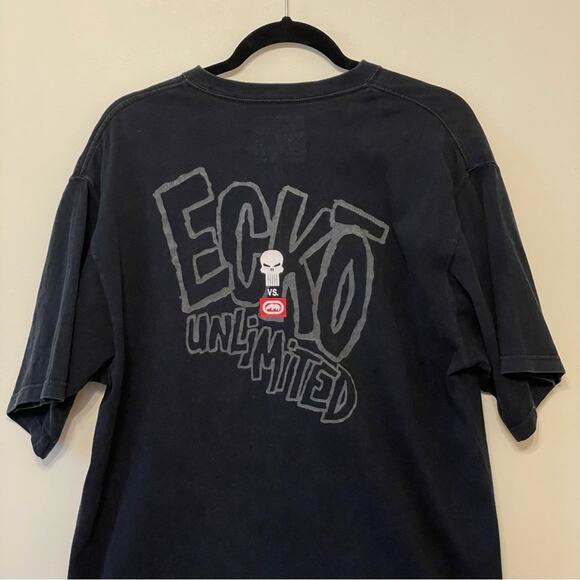 Y2K Vintage Ecko Unltd. L black white short sleeve t-shirt The Punisher Marvel - Picture 6 of 7